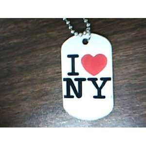  Custom I LOVE NY NEW YORK 2 Sided Dog Tag w/ Chain 