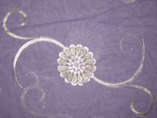 cotton voile fabric~Lavender with embroidery 5 yards  