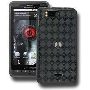  Amzer Luxe Argyle Skin Case Smoke Grey For Verizon Motorola Droid X 
