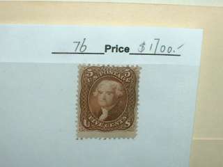 nystamps Antique US Stamp Collection 63 70 71 73 76 76 77  