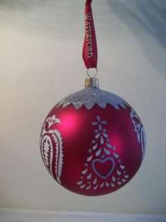 Waterford HOLIDAY HEIRLOOMS RED TREE GLASS Ball CHRISTMAS ORNAMENT MIB 