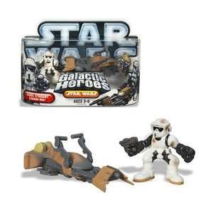   Wars Galactic Heroes   Scout Trooper and Speeder Bike Toys & Games