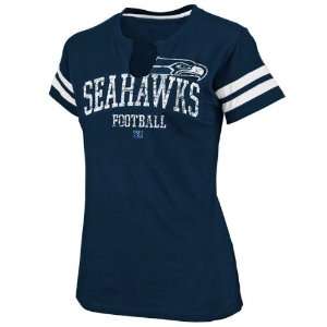  Seattle Seahawks Womens Go For Two Navy T Shirt Sports 