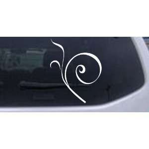  Curly Swirl Car Window Wall Laptop Decal Sticker    White 