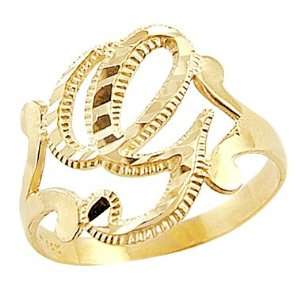  Size  9   14k Yellow Gold Initial Letter Ring G Jewelry