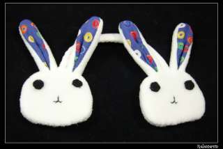 Blythe Doll Super Cutie White Rabbits Ear Muffs #B  