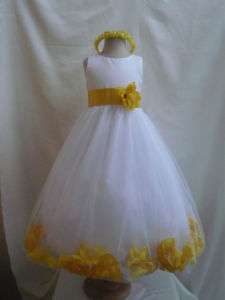 NEW WHITE YELLOW CHRISTMAS PARTY WINTER GIRL DRESS  