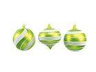 12 candy crush swirling green white ball onion glass christmas