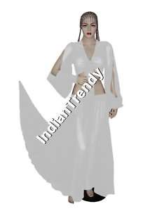 White Skirt Harem Top Choli Belly Dance Costume Tribal  
