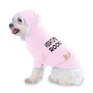 Weight Lifting Rocks Hooded (Hoody) T Shirt with pocket for your Dog 