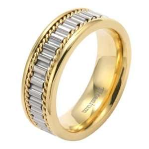  Plated Titanium Ring with Silver Plated Gear Design in Center For Men