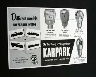Karpark Parking Meter meters Different Models 1952 Ad  