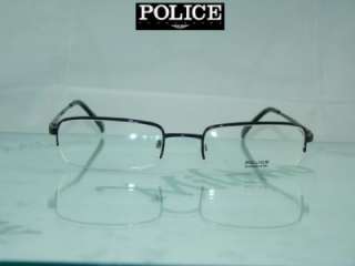 POLICE V8279 Designer BLACK Rx Frames Eyeglasses S 52  