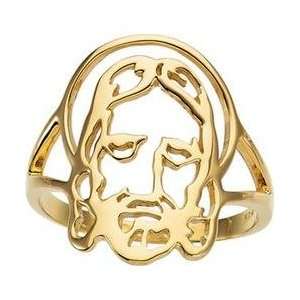   Gold Face Of Jesus Chastity Ring W/Box Size 10
