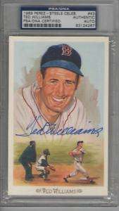 Ted Williams Red Sox Signed Perez Steele Postcard PSA  