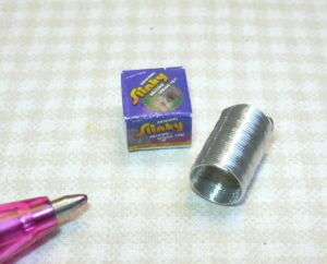 Miniature Slinky Toy with Box for DOLLHOUSE  