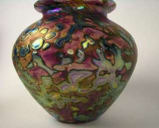 Beautiful Robert Eickholt Art Glass purple Tidepool Vase  