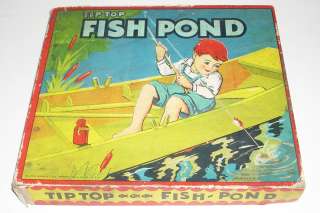 This is an Antique Tip Top Fish Pond Fishing Game, made in USA by 