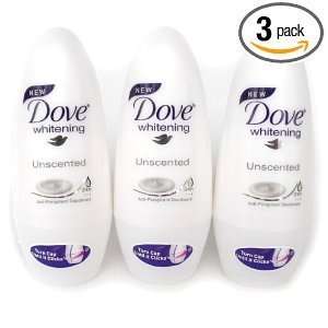 Dove Whitening Antiperspirant Deodorant Roll on Unscented (40ml) Pack 