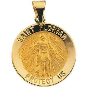  14K Yellow Gold St. Florian Medal   18.25 Mm GEMaffair 