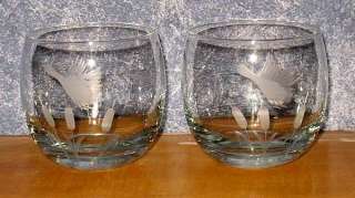 Set of two wildlife ducks 3 1/8 cocktail glasses. Glasses are free of 