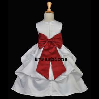 WHITE CHRISTMAS HOLIDAY CHERRY APPLE RED FLOWER GIRL DRESS 9 12M 2 3 4 