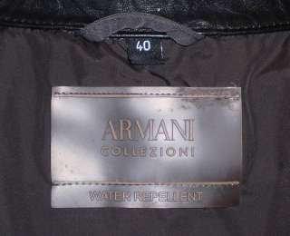 ARMANI COLLEZIONI Mens Water Repellent Leather Trim Jacket 40  