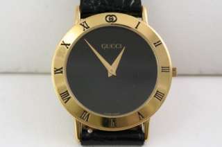 Authentic Gucci Jewelry Gold Tone Mens Watch 3000.2M  