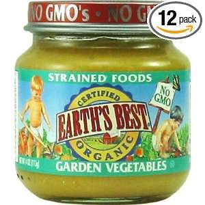 Earths Best Organic Strained Garden Vegetables, 4 Ounce Jars (Pack of 