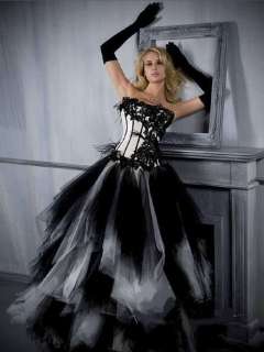 Brand New BLACK Corset Wedding Dress/Party Gown  