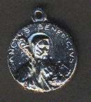 Religious Christianity Medal San Benito Abad In Front And Coat Of Arms 