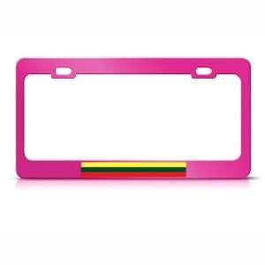 Lithuania Lithuanian Flag Country Metal License Plate Frame Tag Holder