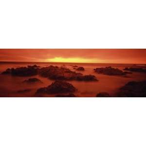 Foggy Beach at Dusk, Pebble Beach, Monterey County, California, USA 