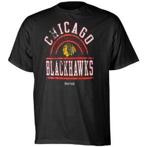Reebok Chicago Blackhawks Black Hockey School T shirt (Small)  