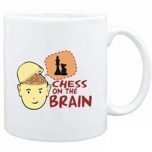  Mug White  Chess ON THE BRAIN  Sports