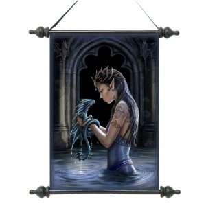  17 Gothic Water Dragon Canvas Wall Scroll Tapestry 