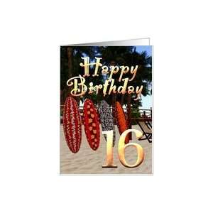 16th birthday Surfing Boards Beach sand surf boarding palm trees surf 