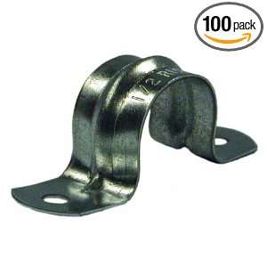  RACO 2092 EMT 2 Hole Straps, 1/2 Inch Trade Size, 100 Pack 