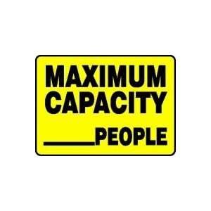  MAXIMUM CAPACITY ___ PEOPLE 10 x 14 Plastic Sign