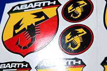 ABARTH stickers   vinyl logos/emblems set, die cut