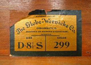 NARROW Antique GLOBE WERNICKE Barrister Bookcase w464  