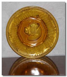 Vintage Bryce Higbee EAPG Amber Glass ABC Plate  