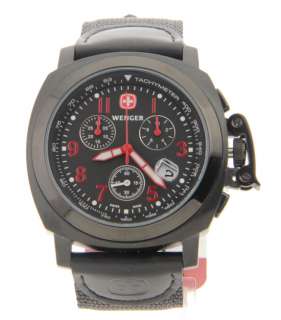70880 Wenger Swiss Military Nylon Date Mens Watch Chrono Tachymeter 