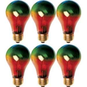  Set of 6 Rainbow Light Bulbs 40 Watt Standard Base 
