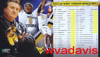 2011 12 West Virginia BK Magnet Schedule Bob Huggins Denzi Kilicli 