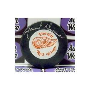  Marcel Dionne autographed Detroit Red Wings Hockey Puck 