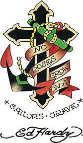 No Roses Grow Sticker Decal Tattoo Artist Ed Hardy EH17  