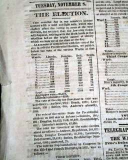 1864 Civil War Newspaper ABRAHAM LINCOLN ELECTION (Ongoing Voting 