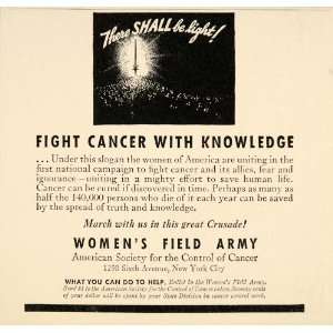 1937 Ad Women Field Army American Cancer Society 1250 6 Ave NY 