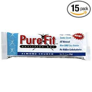 PureFit Nutrition Bar, Almond Crunch Flavor, 2 Ounce Bar (Pack of 15 